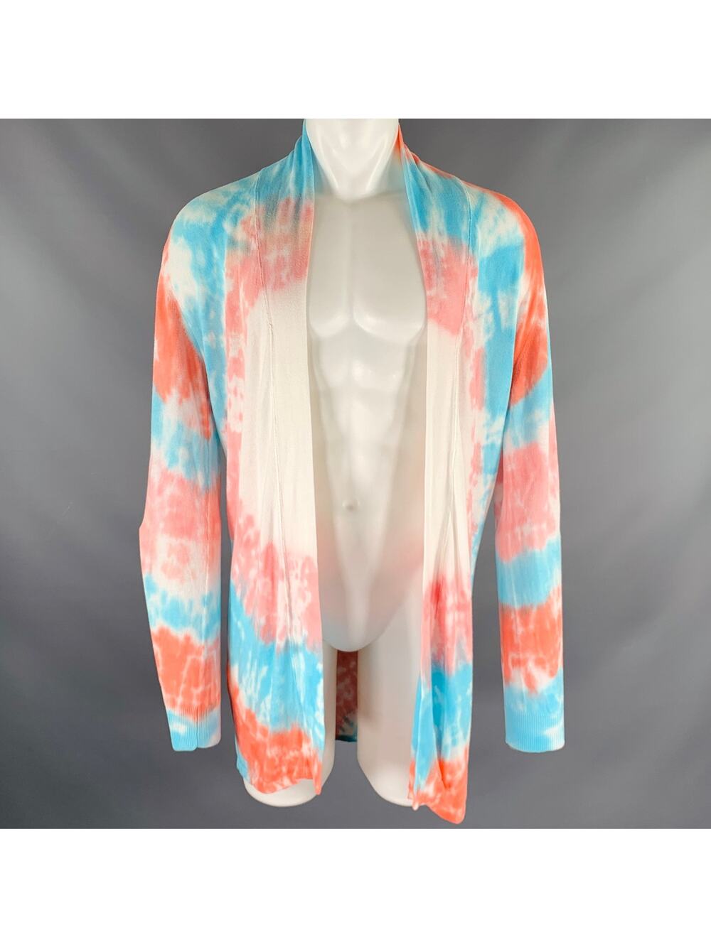 BAJA EAST Size XS Pink Blue Tie Dye Pima Cotton Open Front Cardigan